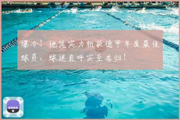 爆冷！他凭实力斩获德甲年度最佳球员，球迷直呼实至名归！